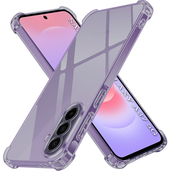 Techsuit - Shockproof Clear Silicone - Samsung Galaxy A37 5G / A36 5G - Smoke Black