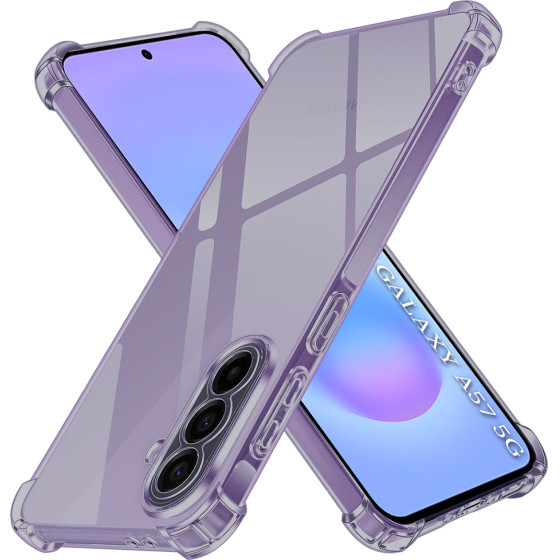Techsuit - Shockproof Clear Silicone - Samsung Galaxy A57 5G - Smoke Black