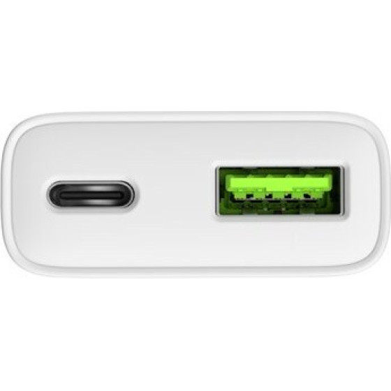 Natec Ribera Gan Slim Mains Charger 1x USB-A + 1x USB-C 20W White - (NUC-2376)