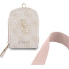 Guess 4G Metal Logo Universal Crossbody Phone Strap Small Purse - Lanyard/Shoulder Strap With Phone Wallet (Pink) - (GUUCNKP4DGMP)