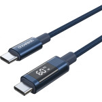 Choetech XCC-1068 Pd 60W USB-C - USB-C Cable With Display 1.2 m - Blue - (01.02.04.XX-XCC-1068-BU)