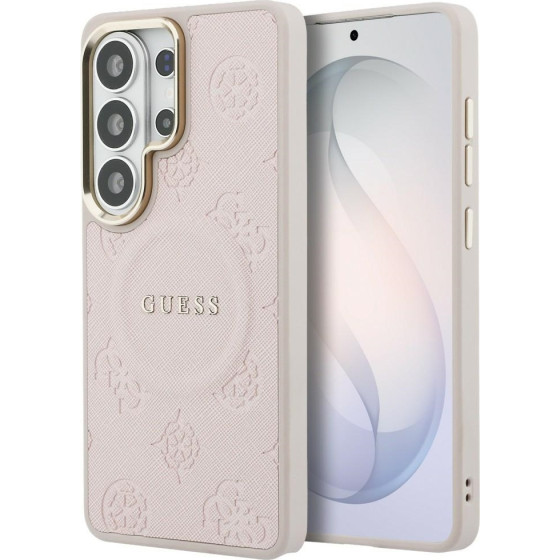 Guess Saffiano Peony Embossed Ring Magsafe Case For Samsung Galaxy S26 Ultra - Pink - (GUE005382-0)