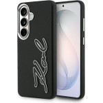 Karl Lagerfeld Grained Signature Metal Resin Logo Case For Samsung Galaxy S26 - Black - (KF003072-0)