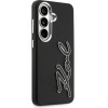 Karl Lagerfeld Grained Signature Metal Resin Logo Case For Samsung Galaxy S26 - Black - (KF003072-0)
