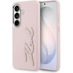 Karl Lagerfeld Grained Signature Metal Resin Logo Case For Samsung Galaxy S26 - Pink - (KF003074-0)