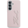 Karl Lagerfeld Grained Signature Metal Resin Logo Case For Samsung Galaxy S26 - Pink - (KF003074-0)