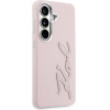 Karl Lagerfeld Grained Signature Metal Resin Logo Case For Samsung Galaxy S26 - Pink - (KF003074-0)