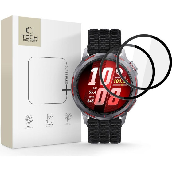 Tech-Protect Glass Flex+ 2-Pack Hybrid Glass For Huawei Watch Gt Runner 2 - Black - (29860-0)