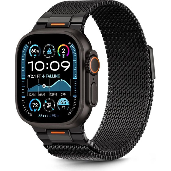 Tech-Protect Milano Vanguard Bracelet For Apple Watch (44 / 45 / 46 / 49 mm) - Black - (29867-0)