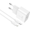 XO 220V 25W, USB-C, Cable Type-C - Lightning, /white/ - L167