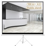 DELI Bracket Projector Screen 100' Whith Tripod White - (E50491)