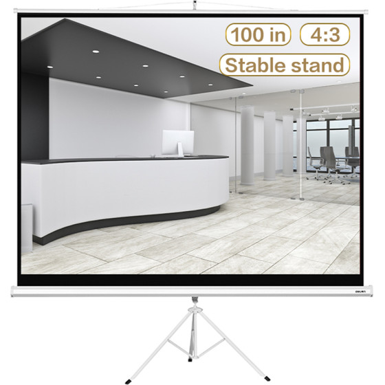 DELI Bracket Projector Screen 100' Whith Tripod White - (E50491)