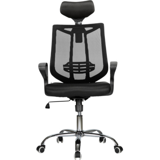 DELI Headrest Mesh Chair Black - (E4511)
