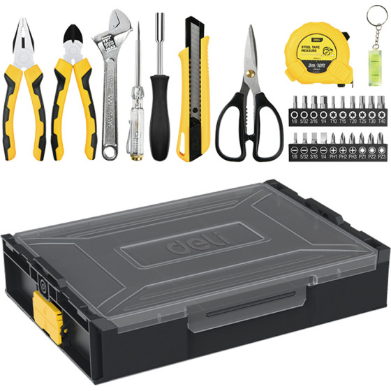 DELI Household Tool Set 29PCs Black Yellow - (EDL1229)