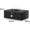 DELI Portable Extra Large Cash Box Black - (ET505)