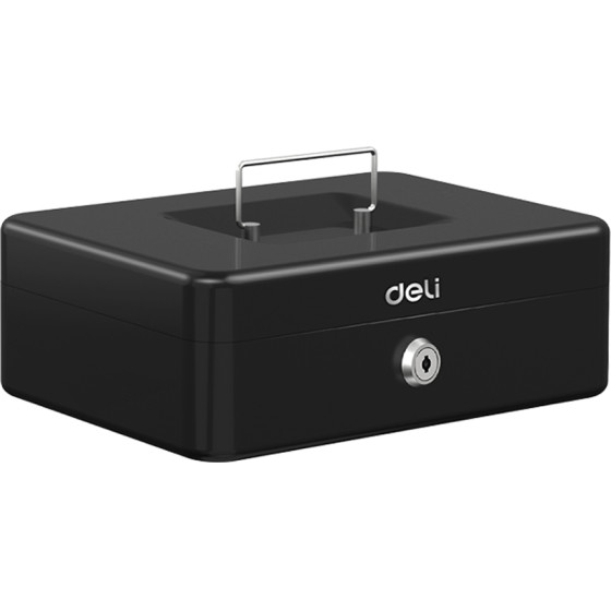 DELI Portable Extra Large Cash Box Black - (ET505)