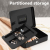DELI Portable Extra Large Slim Cash Box Black - (ET508)