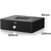 DELI Portable Extra Large Slim Cash Box Black - (ET508)