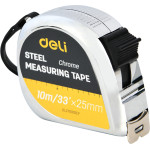 DELI Steel Tape Measure 10M/33'x25MM Silver - (EDL270010CY)