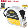 DELI Steel Tape Measure 10M/33'x25MM Silver - (EDL270010CY)