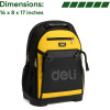 DELI Tools Backpack 17' With Hard Case Yellow Black - (EDL586122)