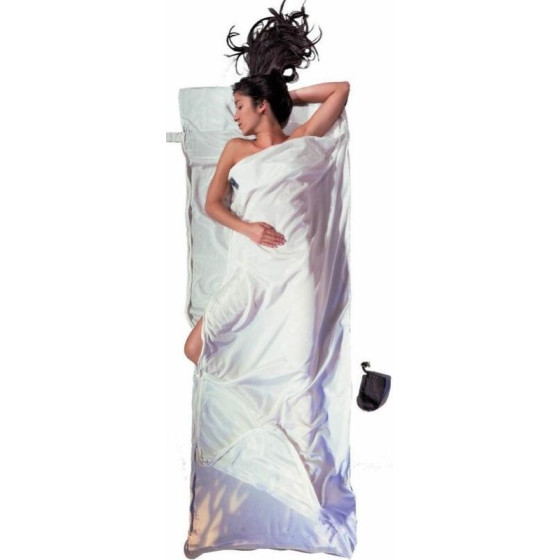 COCOON TravelSheet Coupler Silk/Cotton Sleeping Bag Liner with Two-Way Zipper, Natural - (SCT30-C)