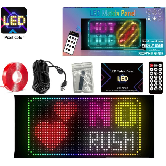 GloboStar Matrix ��������� ������� �������� / ������� 27x12cm P4 48x24 Pixel Led 10W Ac 220-240V ��������� IP65 ��������� Rgb - Bluetooth Control ���� Ipixel App - �28 x �0.4 x �12cm - 2 ������ ������� - (GLB-106-0006)