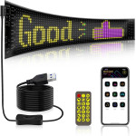 GloboStar Matrix �������� ��������� ������� �������� 37.4x9.2cm P5 64x16 Pixel Led 10W Dc 5V 2A �� Usb 2.0 ��������� IP65 ��������� Rgb - Bluetooth Control ���� Ipixel App - �37.4 x �0.2 x �9.2cm - 2 ������ ������� - (GLB-106-0002)