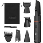 MAXGROOM LK-881 Multifunctional Trimmer With Replaceable Tips - Black M-LK881 - (Body Shaver Set M-LK881)