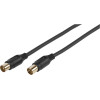 Vivanco Antenna Cable 3m Coax PLUG-Coax Socket Gold Contacts 90 Db Black - (VVACABMF300K)