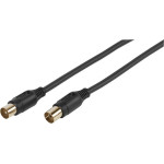 Vivanco Antenna Cable 3m Coax PLUG-Coax Socket Gold Contacts 90 Db Black - (VVACABMF300K)