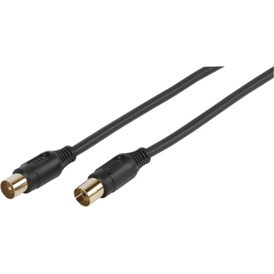 Vivanco Antenna Cable 3m Coax PLUG-Coax Socket Gold Contacts 90 Db Black - (VVACABMF300K)
