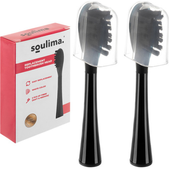 Soulima Black Toothbrush Head 2 Pcs 26932 - (18804-0)