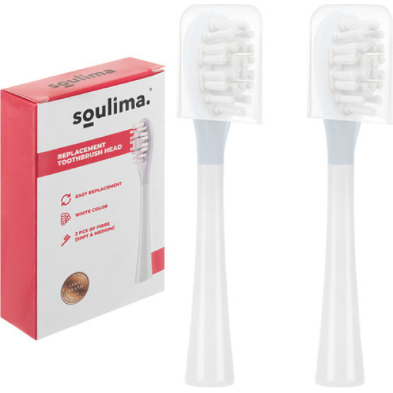 Soulima White Toothbrush Head 2 Pcs 26929 - (18803-0)