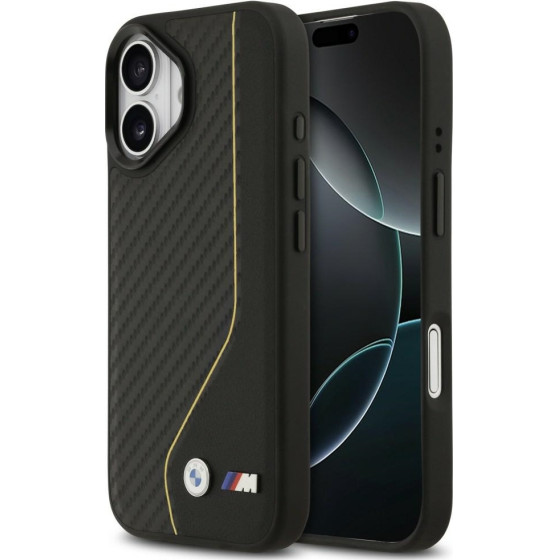 BMW Case M Carbon Line & Logo Magsafe For Iphone 17 Yellow - (BMHMP17S25PCCSCKY)