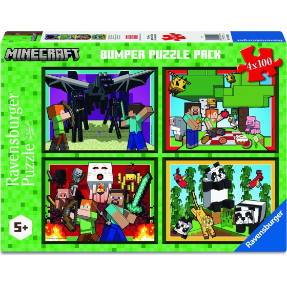 Ravensburger Puzzle: Minecraft (4x100 pcs) (12004290)