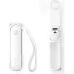 JisuLife Handheld Fan Life8 Plus Portable Usb Fan With Power Bank Function 4500mAh And Flashlight - White 6975061536727 - (Life8_plus_white)