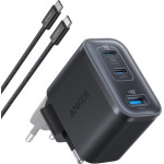 Anker Wall Charger Nano, 70W, 3.5A, 1 x USB-A - 2 x USB-C, With USB-C Cable, Grey - (B121A311)