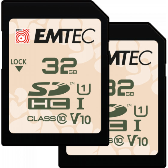 Emtec Sdhc Memory Card Rugged Outdoor, 32Gb, Clasa 10 / UHS-1 U1, 2-Pack - (ECMSD32GHCU1ORP2)