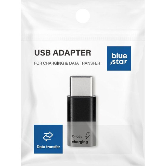 Blue Star Adapter Micro Usb To Type C - black