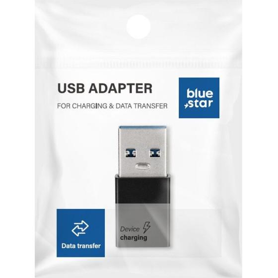 Blue Star Adapter Type C To Usb A 3.0 - black
