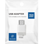Blue Star Adapter Type C To Micro Usb - white