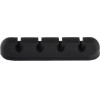 Blue Star PJ-OCZ23 Silicone self-Adhesive Organizer For 4 Cables - Black (1 pc.)