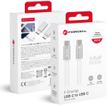FORCELL Cable Usb C To Usb C F-Energy QC4.0 Pd 5A 100W Cafule Flat 1,2m CCFN23 white