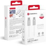 FORCELL Cable Usb C To Usb C F-Energy QC4.0 Pd 5A 240W Cafule Flat 1,2m CCFN23 white