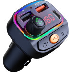 Osio Bluetooth Fm Transmitter ����������� �� 2xUSB-A + 1xUSB-C, Hands-Free & ������� 7 �������� (Black) - (OFT-4265BT)