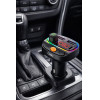 Osio Bluetooth Fm Transmitter ����������� �� 2xUSB-A + 1xUSB-C, Hands-Free & ������� 7 �������� (Black) - (OFT-4265BT)