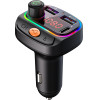 Osio Bluetooth Fm Transmitter ����������� �� 2xUSB-A + 1xUSB-C, Hands-Free & ������� 7 �������� (Black) - (OFT-4265BT)