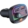 Osio Bluetooth Fm Transmitter ����������� �� 2xUSB-A + 1xUSB-C, Hands-Free & ������� 7 �������� (Black) - (OFT-4265BT)
