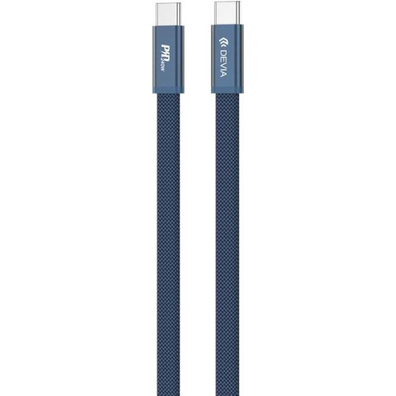 Devia Ultra3 usb-c Pd 240W Metal Woven Flat Fast Charging Cable 1,5 m blue